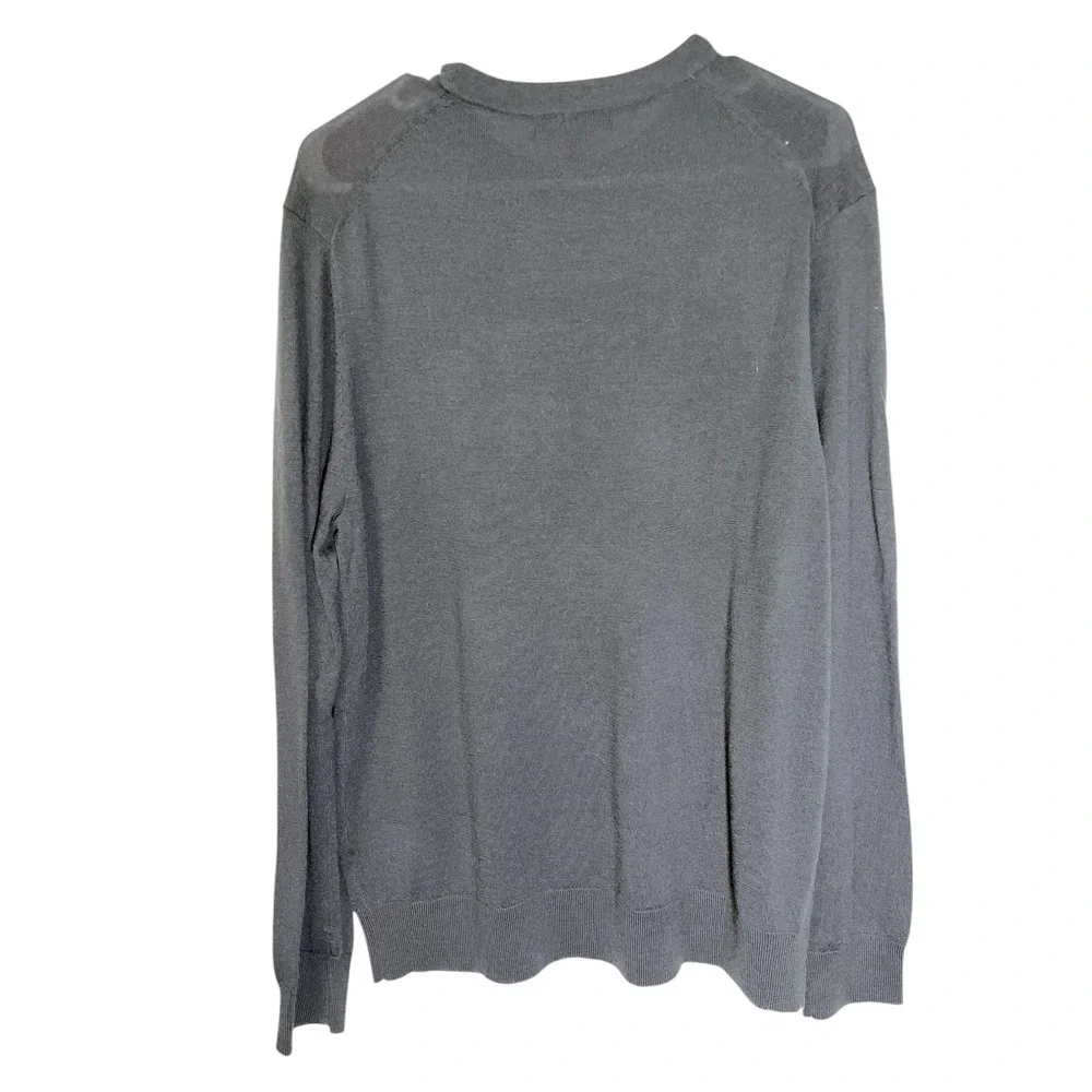 Banana Republic M Charcoal Grey Merino Wool Crewneck Sweater Minimalist‎ Preppy